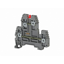 KLEMSAN 319329 Клеммник 2-х ярусный, 4 мм.кв., с индикацией 24 VDC, (серый); PIK4 NLD 24VDC