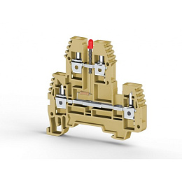 319320, Клеммник 2-х ярусный, 4 мм.кв., с индикацией 24 VDC, (бежевый); PIK4 NLD 24VDC