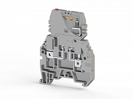 KLEMSAN 354519 Клеммник с держ. предохр. (5х20, 5х25), съём.картридж, с индикацией 110VAC на DIN-рейку, 4 мм.кв., (серый); ASK 3FLD 110VAC