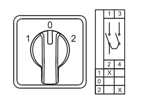 Трехпозиционный переключатель (1-0-2) CS050051M