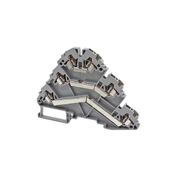 324500, Клеммник пружинный 3-х ярусный, 2,5мм.кв., (бежевый); YBK 2,5-3 F (упак 30 шт)