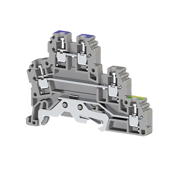 324209T, Клеммник 2-х ярусный с контактом на рейку, 2,5мм.кв., (серый); PUK 2Т-1 (упак 20 шт)