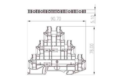 Клеммная колодка на DIN-рейку DK2.5N-3L
