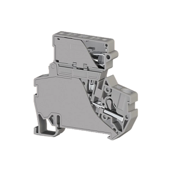 307319, Клеммник пружинный быстрозажимной (Push in) с держ.предохр.(6,3х31,75), 4 мм.кв., (серый); PYK 4I (6,3x31,75) (упак 15 шт)