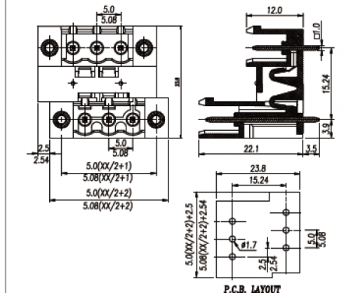 Клеммник разъемный на плату AS2EDGVTM-5.0-2x14P