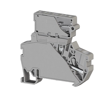307289, Клеммник пруж.быстрозажимной (Push in) с держ.предохр.(5х25), 4 мм.кв., (серый); PYK 4S (5x25) (упак 15 шт)