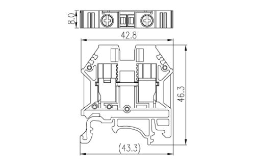 Клеммная колодка на DIN-рейку DK4NS-TG