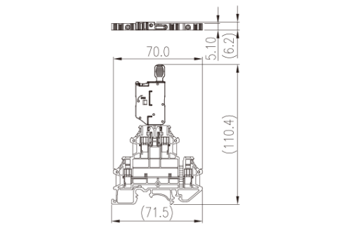Клеммная колодка на DIN-рейку DKK2.5N-M