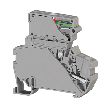 307309, Клеммник пружинный быстрозажимной (Push in) с держ.пред.(5х25) с инд. 220VAC, 4 мм.кв. (серый); PYK 4SLD 220VAC (5x25) (упак 15 шт)