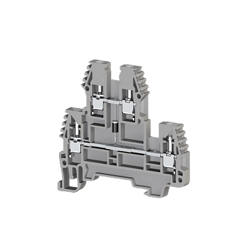 317419, Винтовая клемма двухуровневая, 2,5 мм.кв., с индикацией 48 VAC, (серый); PIK 2,5 NLD 48 VAC