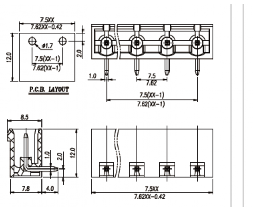 Клеммник разъемный на плату AS2EDGRM-7.5-11P