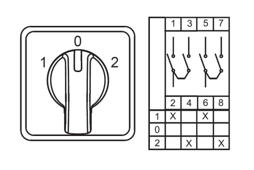 Трехпозиционный переключатель (1-0-2) CS040052M