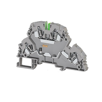 318319, Клеммник 2-х ярусный пружинный, 4 мм.кв., с индикацией 24 VAC, (серый); YBK4-2 FLD 24VAC (упак 20 шт)