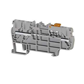 307459, Клеммник пруж.быстрозажимной (Push in) 3-х выводной, с размыкателем, 2,5 мм.кв., (серый); PYK 2,5EA (упак 60 шт)