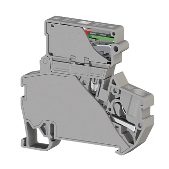 307269, Клеммник пруж.б-зажим. (Push in) с держ.пред.(5х20) с инд. 220VAC, 4 мм.кв. (серый); PYK 4SLD 220VAC (5x20) (упак 15 шт)