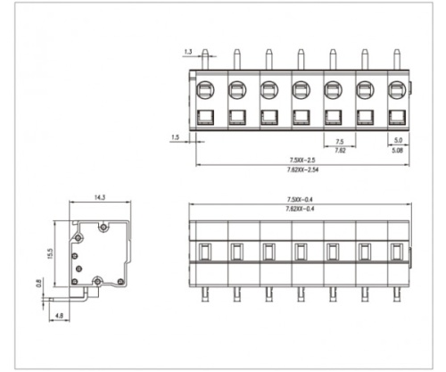 Клеммник пружинный WJ0604-0208P