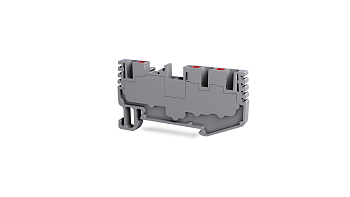 Клеммник на DIN-рейку 3-х выводной (Push-in) 2,5 мм.кв. (серый); PFT 2,5 1X2