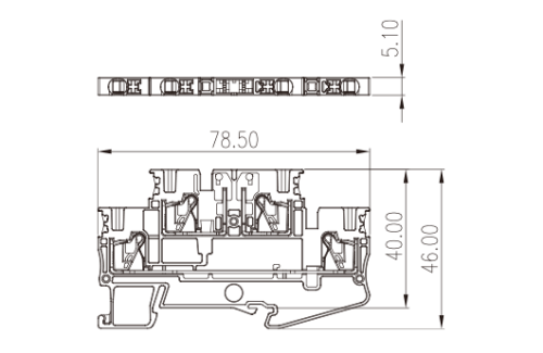 Клеммная колодка на DIN-рейку DPP2.5N-T