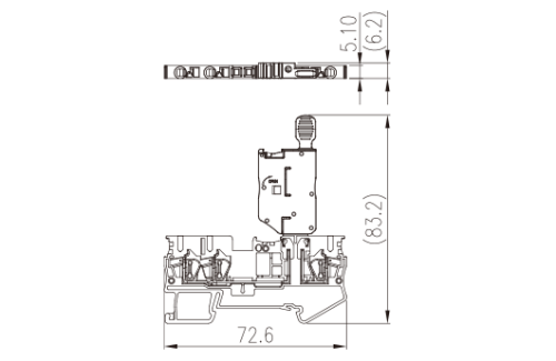 Клеммная колодка на DIN-рейку AK2.5-TN-M