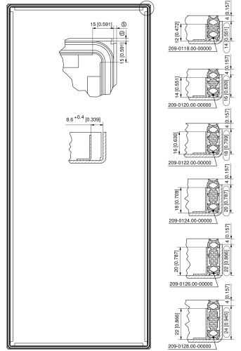 Четырехкромочный уплотнительный профиль 5-100