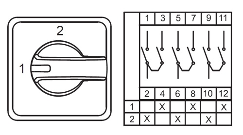 Двухпозиционный переключатель (1-2) CS032056M
