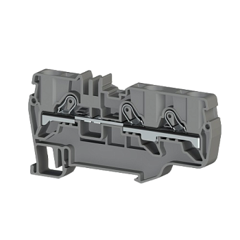 307639, Клеммник пруж.быстрозажимной (Push in), 3-х выводной, 6мм.кв., (серый); PYK 6E (упак 45 шт)