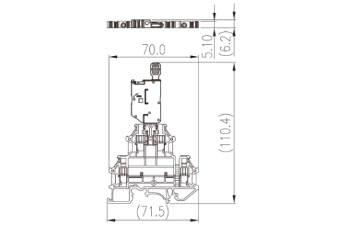 Клеммная колодка на DIN-рейку DKK2.5N-MLXX