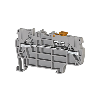 307169, Клеммник пружинный быстрозажимной (Push in) 2,5 мм.кв., с размыкателем (серый); PYK 2,5A (упак 50 шт)