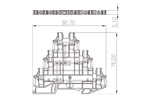Клеммная колодка на DIN-рейку DK2.5N-3L-PV