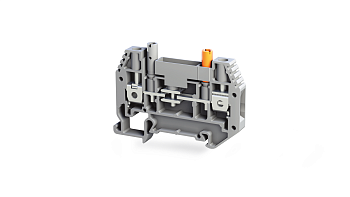 Клеммник на DIN-рейку измерительный с тестовыми гнездами (винтовой) 6 мм.кв. (серый); TDY-C 6-1