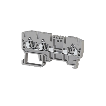 326059, Клеммник пружинный 3-х выводной, 2,5 мм.кв., (серый); YBK 2,5E (упак 50 шт)