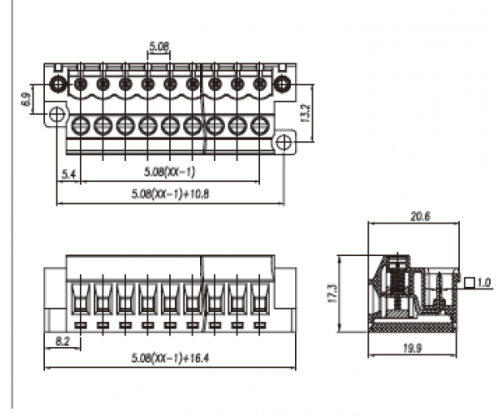 Клеммник разъемный на плату AS2EDGGBM-5.08-07P