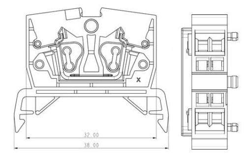 Клеммная колодка на DIN-рейку AK2.5PPN