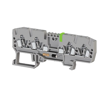 326619, Клеммник пружинный 4-х выводной, с индикацией 110 VAC, 2,5 мм.кв., (серый); YBK 2,5 CLD 110VAC (упак 50 шт)