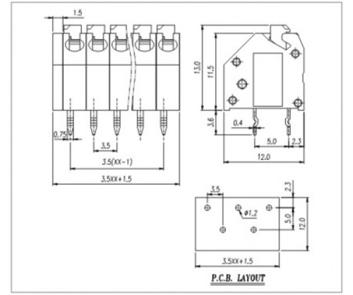 Клеммник пружинный AS250-3.5-12P