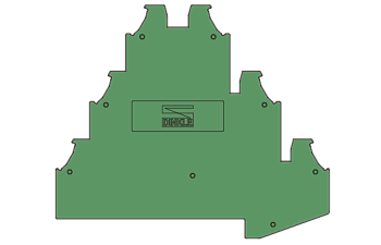 Торцевая крышка DIN-рейки DK2.5NC-3L-GN