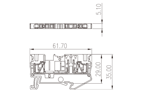 Клеммная колодка на DIN-рейку DP2.5N-T