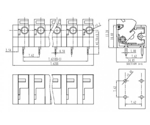 Клеммник пружинный WJ142R-7.62-03P