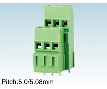 Клеммник винтовой, двухуровневый ASE2K508B-5.08-2x02P