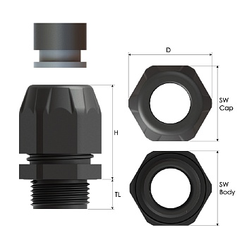 Кабельный ввод Bimed Vega (EHIBM-0XS(DS) - EHIBM-X10)