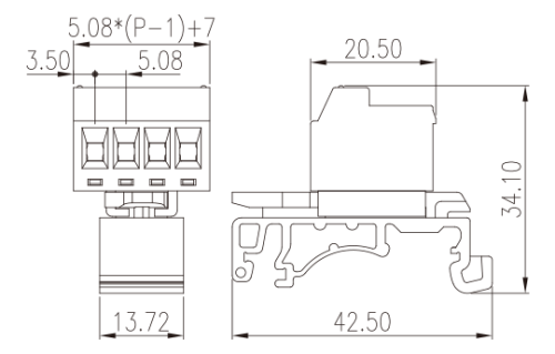 Клеммная колодка на DIN-рейку 2EHDRD-XXP