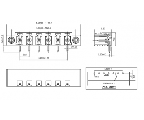Клеммник разъемный AS15EDGRM-5.08-15P