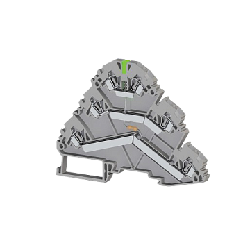 324739, Клеммник пружинный 3-х ярусный, 2,5мм.кв., с индикацией 24 VDC, (серый); YBK 2,5-3F (NPN) (упак 20 шт)