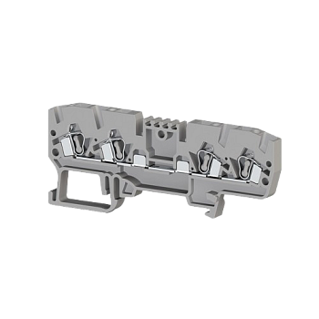 326109, Клеммник пружинный 4-х выводной, 2,5 мм.кв., (серый); YBK 2,5C (упак 50 шт)