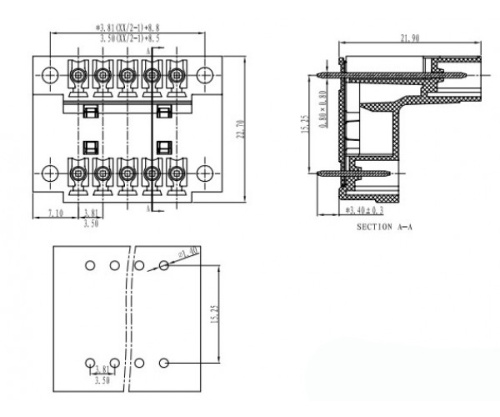 Клеммник разъемный на плату AS15EDGVTM-3.5-2x15P