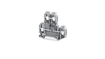 Клеммник 2-х ярусный, 4 мм.кв. с 2 диодами (серый); TBL 4 2P X6