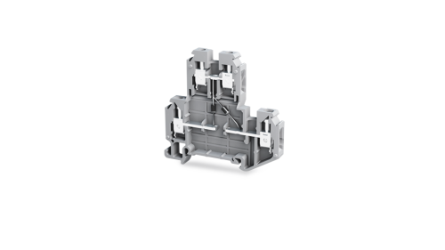 Клеммник 2-х ярусный, 4 мм.кв. с 2 диодами (серый); TBL 4 2P X6