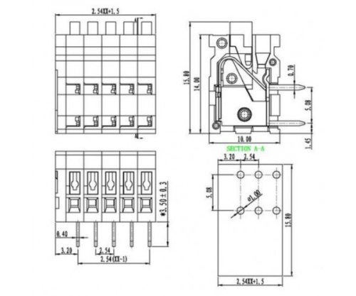 Клеммник пружинный WJ211R-2.54-02P