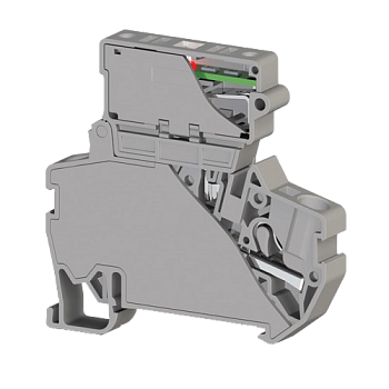 307259, Клеммник пруж.б-зажим. (Push in) с держ.пред.(5х20) с инд. 24VDC, 4 мм.кв. (серый); PYK 4SLD 24VDC (5x20) (упак 15 шт)