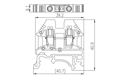 Клеммная колодка на DIN-рейку DK4NS-TG